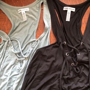 Lace up tank tops